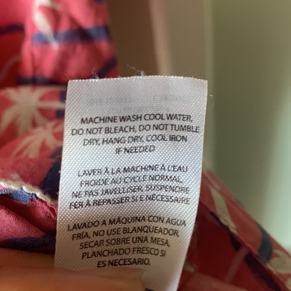 TRUNKS SURF & SWIM CO Pink Waves Tropical Print Short Sleeve Button Down Shirt - Picture 7 of 9